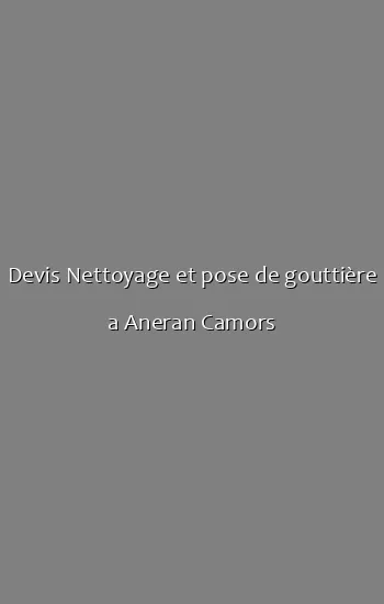 Devis Nettoyage et pose de gouttière a Aneran Camors