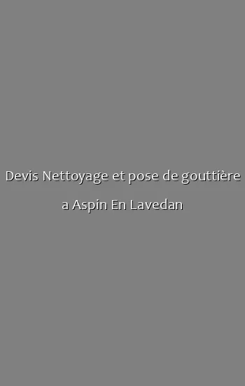 Devis Nettoyage et pose de gouttière a Aspin En Lavedan