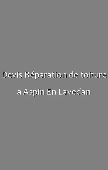 Devis Réparation de toiture a Aspin En Lavedan