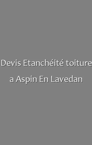 Devis Etanchéité toiture a Aspin En Lavedan
