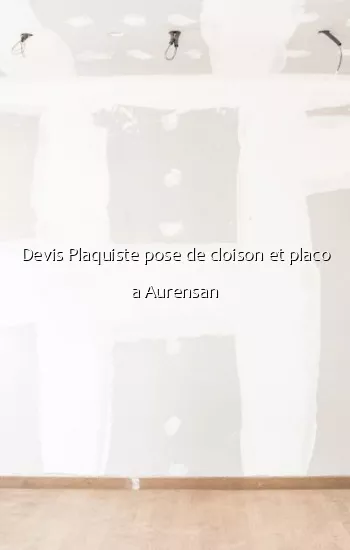 Devis Plaquiste pose de cloison et placo a Aurensan