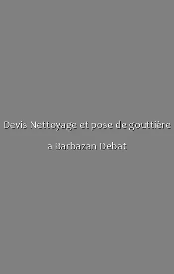 Devis Nettoyage et pose de gouttière a Barbazan Debat