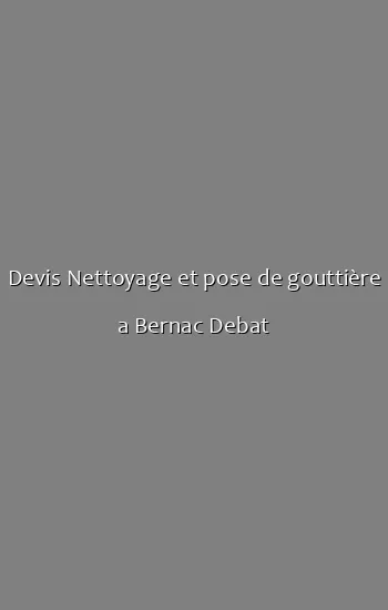 Devis Nettoyage et pose de gouttière a Bernac Debat