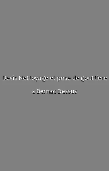 Devis Nettoyage et pose de gouttière a Bernac Dessus