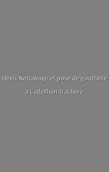 Devis Nettoyage et pose de gouttière a Cadeilhan Trachere