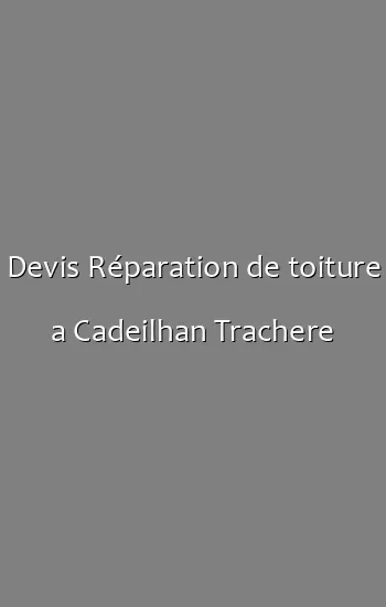 Devis Réparation de toiture a Cadeilhan Trachere