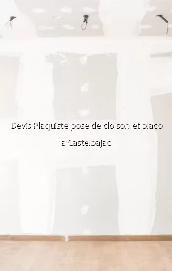 Devis Plaquiste pose de cloison et placo a Castelbajac