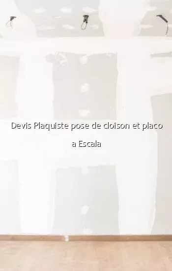 Devis Plaquiste pose de cloison et placo a Escala