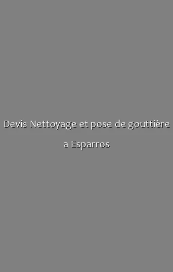 Devis Nettoyage et pose de gouttière a Esparros