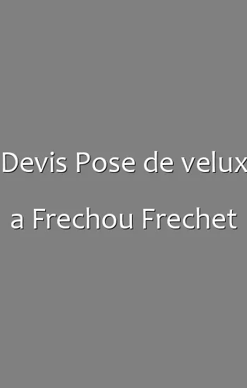 Devis Pose de velux a Frechou Frechet