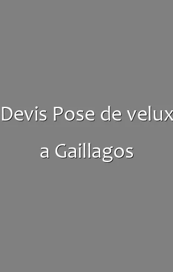 Devis Pose de velux a Gaillagos