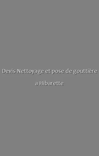 Devis Nettoyage et pose de gouttière a Hibarette