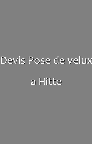 Devis Pose de velux a Hitte