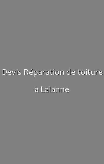 Devis Réparation de toiture a Lalanne