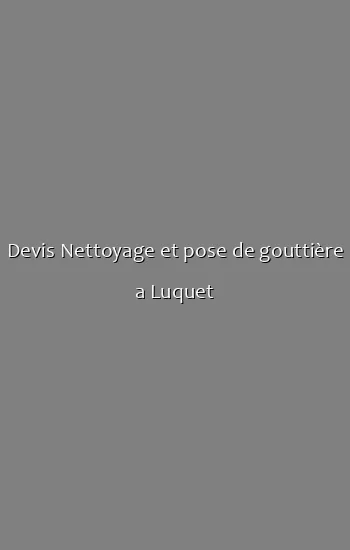 Devis Nettoyage et pose de gouttière a Luquet