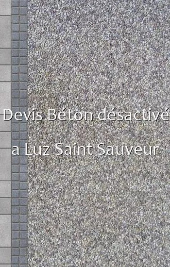 Devis Béton désactivé a Luz Saint Sauveur