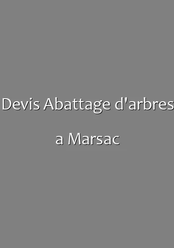 Devis Abattage d'arbres a Marsac