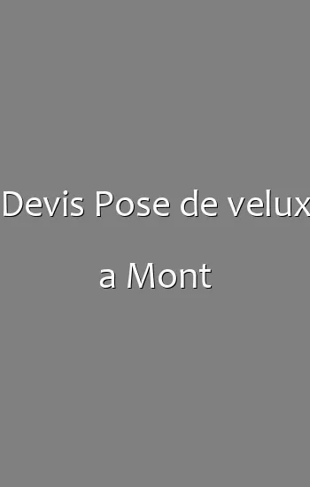Devis Pose de velux a Mont