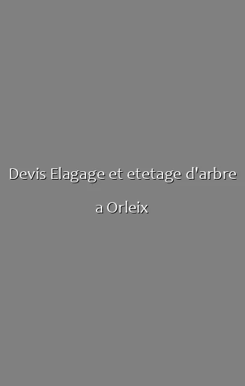 Devis Elagage et etetage d'arbre a Orleix