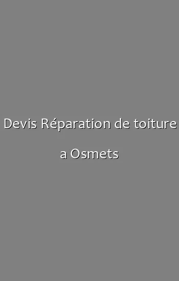 Devis Réparation de toiture a Osmets