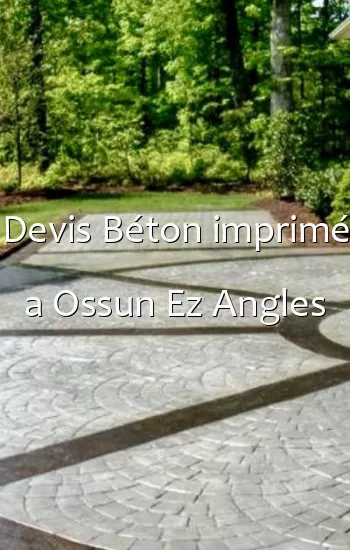 Devis Béton imprimé a Ossun Ez Angles