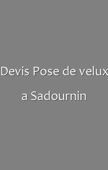 Devis Pose de velux a Sadournin