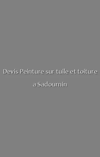 Devis Peinture sur tuile et toiture a Sadournin