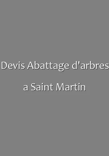 Devis Abattage d'arbres a Saint Martin