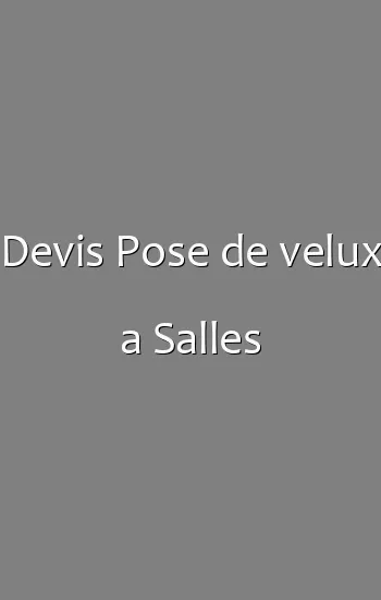 Devis Pose de velux a Salles