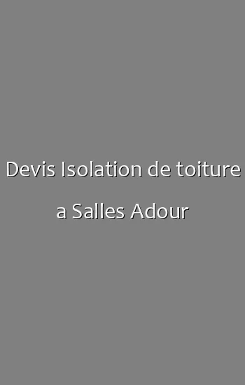 Devis Isolation de toiture a Salles Adour
