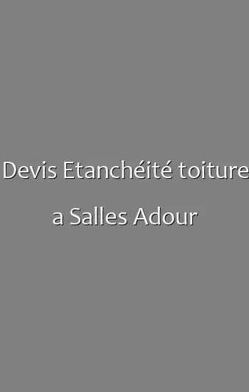 Devis Etanchéité toiture a Salles Adour