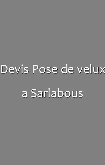 Devis Pose de velux a Sarlabous