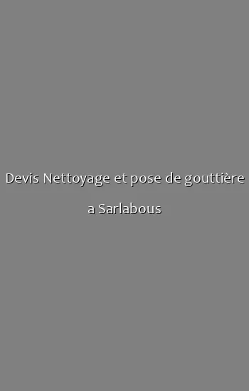 Devis Nettoyage et pose de gouttière a Sarlabous