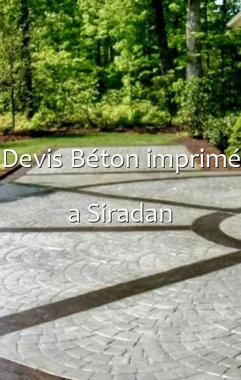Devis Béton imprimé a Siradan