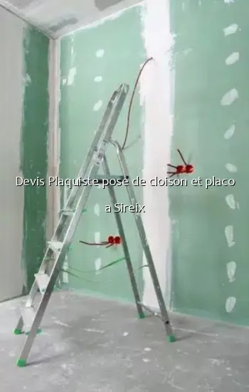 Devis Plaquiste pose de cloison et placo a Sireix