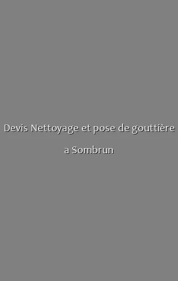 Devis Nettoyage et pose de gouttière a Sombrun