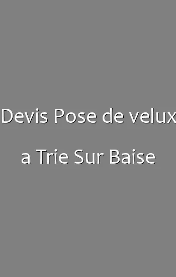 Devis Pose de velux a Trie Sur Baise