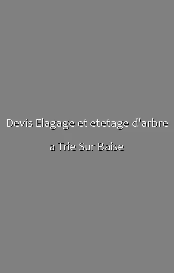 Devis Elagage et etetage d'arbre a Trie Sur Baise