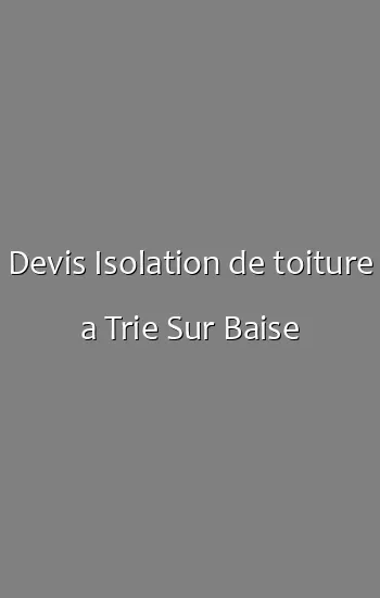 Devis Isolation de toiture a Trie Sur Baise