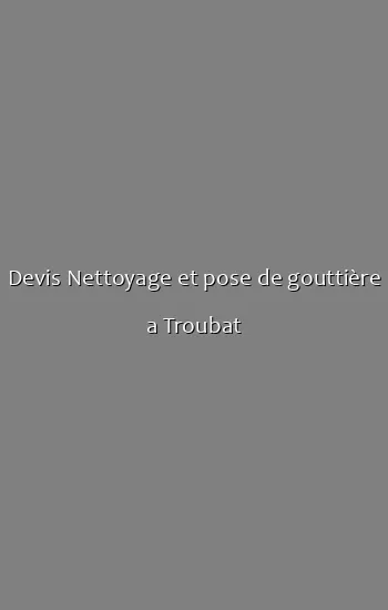 Devis Nettoyage et pose de gouttière a Troubat