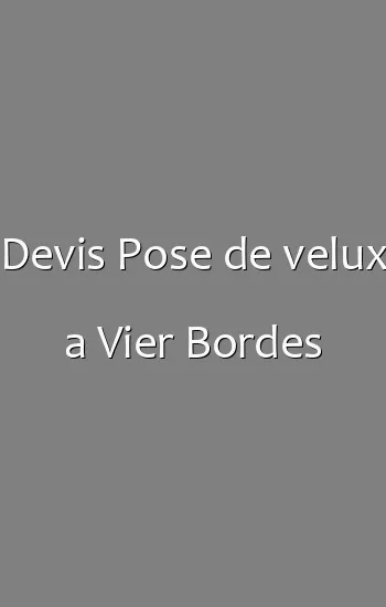 Devis Pose de velux a Vier Bordes