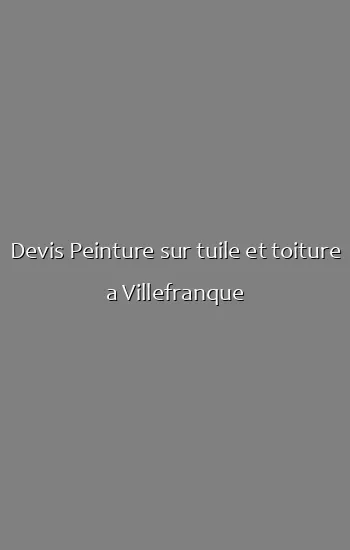 Devis Peinture sur tuile et toiture a Villefranque
